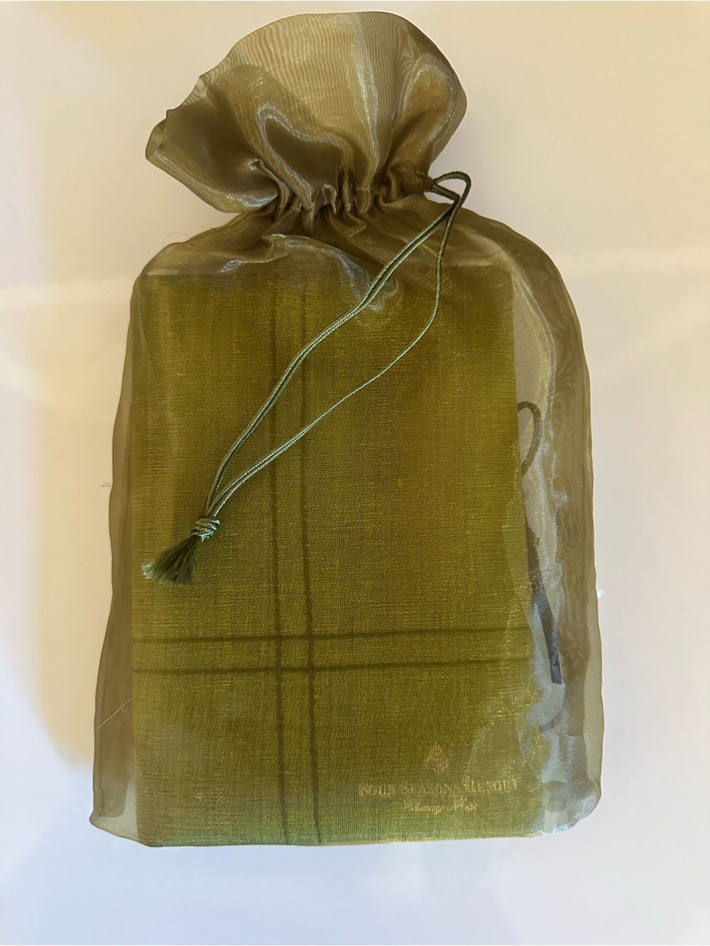 Four Seasons Resort Chiang Mai Journal Diary Souvenir Green Organza Bag Thailand